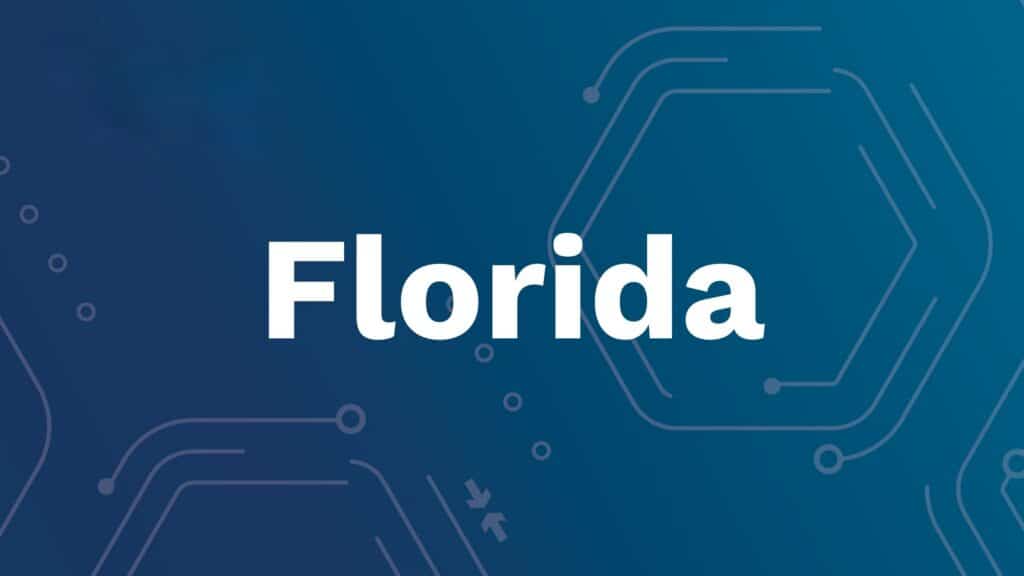 Graphic with digital blue background with the word "Florida" overlaid to indicate the location of the workshop