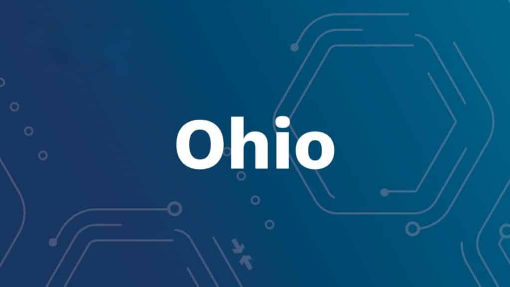 Graphic with digital blue background with the word "Ohio" overlaid to indicate the location of the workshop